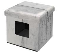 D&D Cave Petottoman Pour Chiens, Blanc, Lit Et Pouf, Taille L 38x38x38