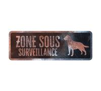 D&D HOME-Panneau d'avertissement labrador coloris noir en métal galvanisé D&D Home - 40 x 13 X 0,3 cm