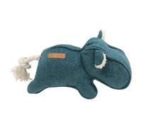 D&D Jouet Pour Chien Emmy Hippopotame Bleu 30x14cm Résistant Avec Siffleur
