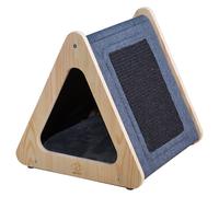 D&D Maison Pour Chats Toto Noir/Bleu Avec Coussin, Surface À Gratter 38x39x38 Cm