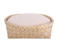 D&D Panier Bodhi Blanc avec Oreiller 52x52x15 CM Bois de Sapin Bohemien-Stil