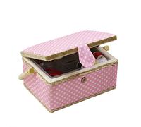 D&D Panier de kit de couture pour rangement et organisation - Pois rose