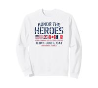 D-Day 6 Juin 1944 Honor The Heroes Imprimé Vieilli Sweatshirt
