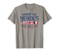 D-Day 6 Juin 1944 Honor The Heroes Imprimé Vieilli T-Shirt