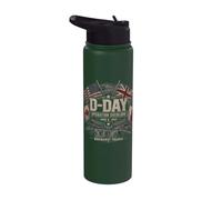 D-Day 6 juin 1944 Opération Overlord Allied Flags agitant Stainless Steel Insulated Water Bottle
