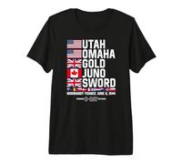 D-Day 6 Juin 1944 Plages Remember and Honor T-Shirt Haut de Gamme