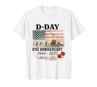 D-Day 81e anniversaire 1944-2025 Drapeau américain Normandie Dday T-Shirt