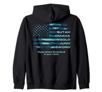 D-Day 81st Anniversary Normandy D-Day Beaches USA Camo Flag Sweat à Capuche