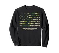 D-Day 81st Anniversary Normandy D-Day Beaches USA Camo Flag Sweatshirt