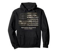 D-Day 82nd Anniversary Normandy D-Day Beaches USA Camo Flag Sweat à Capuche
