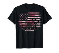 D-Day 82nd Anniversary Normandy D-Day Beaches USA Camo Flag T-Shirt