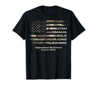 D-Day 82nd Anniversary Normandy D-Day Beaches USA Camo Flag T-Shirt