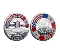 D-Day Challenge Coin-80th of The of The World War II, Collector's Article | Médaille Historique , Cadeau commémoratif pour Les Anciens Combattants, artefact de la Guerre Patriotique, Hommage