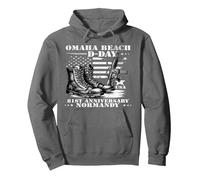 D-Day Normandie 1944 d Day 81 Ans d Day 81st Anniversary Sweat à Capuche, Unisexe pour Adultes, Asphalte, M