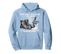 D-Day Normandie 1944 d Day 81 Ans d Day 81st Anniversary Sweat à Capuche, Unisexe pour Adultes, Bleu poudré, S