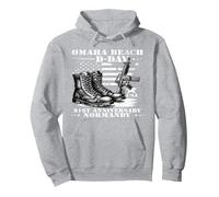 D-Day Normandie 1944 d Day 81 Ans d Day 81st Anniversary Sweat à Capuche, Unisexe pour Adultes, Gris Chiné, S