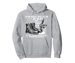 D-Day Normandie 1944 d Day 81 Ans d Day 81st Anniversary Sweat à Capuche, Unisexe pour Adultes, Gris Chiné, M