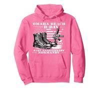 D-Day Normandie 1944 d Day 81 Ans d Day 81st Anniversary Sweat à Capuche, Unisexe pour Adultes, Rose Vif, S