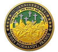 D-Day Normandie 75th Anniversary Coin Vétéran Challenge Coin WWII Collectible Coins for France D-Day 75th Anniversary