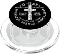 D-Day Normandie Cimetière Marqueur Omaha Utah Beaches Vieilli PopSockets PopGrip pour MagSafe