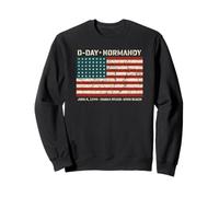 D-Day Normandie Omaha Utah Beaches 48 Star Drapeau américain Vieilli Sweatshirt