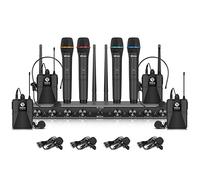D Debra AU800 Système Mixte 4 Mains+4 Bodypack UHF 80m Événement Polyvalent | Système mixte 4 mains+4 bodypack UHF,8 canaux,portée 80 m champ-libre,4 antennes,XLR/6,35mm pour événement polyvalent