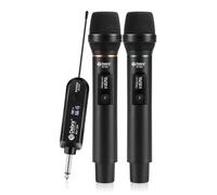 D Debra Microphone sans Fil,Microphone karaoké,système de Micro Dynamique sans Fil Professionnel,Idéal pour Karaoké,Chants,Fêtes,Soirées,DJ,Églises,Mariages, (2er)