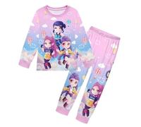 D-Demon H-Hunters Ensemble 2 pièces Pyjama pour Garçons et Filles H-Huntrix T-Shirt et Pantalon vêtements de Nuit avec pour Enfants Pyjamas pour Filles Ensemble Halloween Carnaval Fête