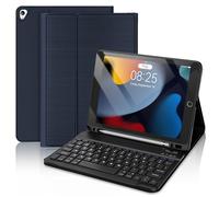 D DINGRICH Étui fin pour iPad 10.2" avec clavier 2021, étui intelligent fin - Porte-crayon intégré - Housse de protection folio avec support - Clavier Bluetooth amovible - Étui avec clavier pour iPad