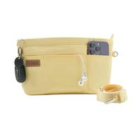 D.DUO Insert de rangement pour sac, sac à bandoulière, insert de rangement pour fourre-tout avec sangle de sac réglable, inserts de sac à main en nylon imperméable (Jaune, S)