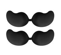 D.DUO Lot de 2 soutiens-gorge adhésifs sans bretelles, soutien-gorge invisible pour femme, soutien-gorge adhésif en silicone antidérapant, soutien-gorge push-up dos nu, noir, B