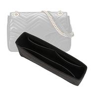 D.DUO Organiseur de sac à main en feutre avec poches, mini sac à main fourre-tout pour sac à bandoulière GG Marmont Matelasse, transformez votre sac en bandoulière (Noir, Large)