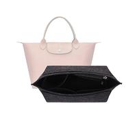 D.DUO Organiseur de sac à main, organiseur de sac à main en feutre, organiseur de sac fourre-tout pliable pour insert portefeuille pour longchamp (Gris Foncé, Large)