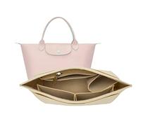 D.DUO Organiseur de sac à main, organiseur de sac à main en feutre, organiseur de sac fourre-tout pliable pour insert portefeuille pour longchamp (Beige, Large)