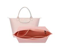 D.DUO Organiseur de sac à main, organiseur de sac à main en feutre, organiseur de sac fourre-tout pliable pour insert portefeuille pour longchamp (Rose, Large)