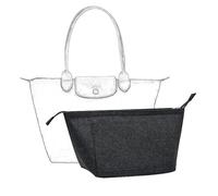 D.DUO Organiseur de sac, organiseur de sac à main avec fermeture éclair, convient aux poignées longues et courtes de long champ (Gris Foncé, S)