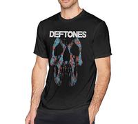 D-Efto-Nes 'Skull' Men's Round Neck T-Shirt Short Sleeve Top Pure Cotton T-Shirt Pullover Black M