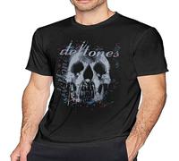 D-Efto-NES 'Skull' Men's Round Neck T-Shirt Short Sleeve Top Pure Cotton T-Shirt Pullover Black XL