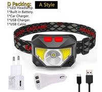 D Emballage - Un Style - Avoir Une Boîte - Lampe Frontale À Led Avec Batterie Intégrée, Rechargeable Par Usb, Lumière Rouge, Idéal Pour La Pêche, Le Camping Ou La Tente, 2 Modèles