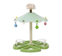 d ' enrichissement de Cage à Oiseaux pour Oiseaux, Green | Perchoir surélevé avec toupie, 2 gobelets d ' alimentation, activité intérieure de 24 cm