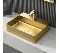D Évier en acier inoxydable avec bonde pop-up moderne au-dessus du comptoir Vani évier lavabo lavabo Slish Art pour salles de bains contemporaines