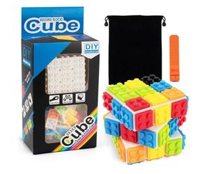 D-FantiX Brick Speed Cube 3x3 Cube Magique 3D Puzzle Magic Cube 3x3x3 Cube de Briques pour Enfants Adultes Cube de Vitesse Jouets Cadeaux (Blanc)