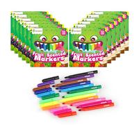 D-FantiX Lot de 12 marqueurs lavables parfumés aux fruits pour enfants et tout-petits, lot de 144 stylos de coloriage à pointe en feutre, stylos colorés en vrac, fournitures artistiques, fournitures