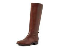 Geox Bottes femme D Felicity A – Cuir marron, hautes, confortables et respirantes – 38,5 EU