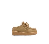 D.Franklin Sabot Femme en Cuir avec Doublure en Fourrure Nordic Clog Marron Clair - Bottes pour Femme - Mode décontractée - Taille (42) - Modèle nordic