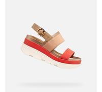 Geox Femme D Gardenia A Sandales compensées, Peach Lt Brown, 38.5 EU