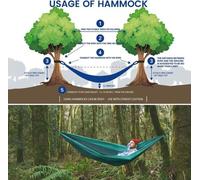 (D)Grand hamac de camping avec moustiquaire, hamacs légers, sangle d'arbre, hamac à bascule