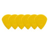 D-Grip médiator - Janicek médiators en nylon - Jazz C-grande forme - 0,88 mm jaune - paquet de 6 - avec surface texturée antidérapante - fabriqué en République tchèque
