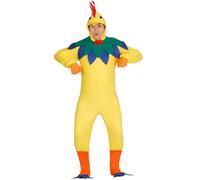 Déguisement de coq pour homme - Jaune - Extérieur - Adulte - 18 ans - capuche, col et combinaison L