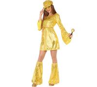 D?Guisement Disco Robe Dor?E Pour Femme Plusieurs Tailles (Taille S) Multicolore